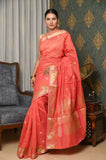 Pink Cotton Silk Saree with Bale Border