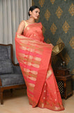 Pink Cotton Silk Saree with Bale Border