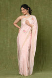 Pink Dola Silk Embroidered Saree