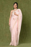 Pink Dola Silk Embroidered Saree