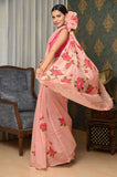 Pink Hand Painted Cotton Saree