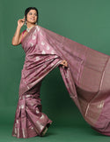 Pink Moonga Silk Banarasi Saree