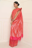 Pink Pure Silk Handwoven Banarasi Saree