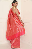 Pink Pure Silk Handwoven Banarasi Saree