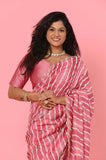 Pink Russian Silk Lehariya Designer Saree