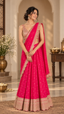 Rani Georgette Weaving Saree