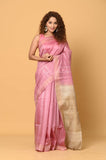 Pink Sequins Pure Tussar Saree