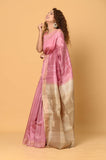 Pink Sequins Pure Tussar Saree