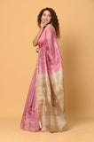 Pink Sequins Pure Tussar Saree