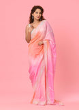 Pink Shaded HO Silk Sequins Designer Saree