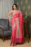 Pink Soft Silk Banarasi Saree