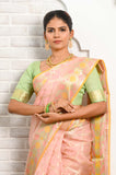 Pink Square Pattern Banarasi Saree