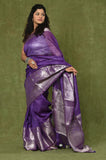 Purple Banarasi Linen Saree