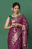 Purple Chinia Silk Banarasi Saree