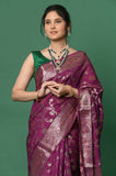 Purple Chinia Silk Banarasi Saree