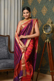 Purple Pink Banarasi Saree