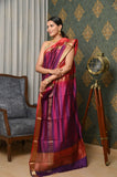 Purple Pink Banarasi Saree