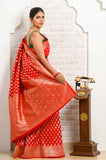 Red Golden Booti Soft Silk Banarasi Saree