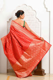 Red Golden Booti Soft Silk Banarasi Saree