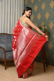 Red Meena Border Chinia Silk Banarasi Saree