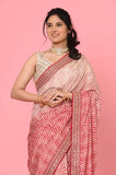 Red Shaded Russian Silk Designer Saree