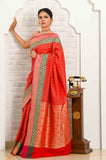 Red Soft Silk Banarasi Saree