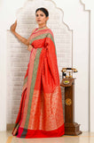 Red Soft Silk Banarasi Saree