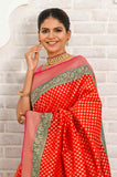 Red Soft Silk Banarasi Saree