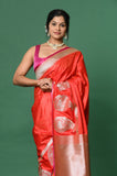 Red Soft Silk Banarasi Saree with Big Border