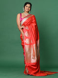 Red Soft Silk Banarasi Saree with Big Border