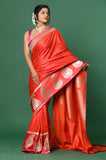 Red Soft Silk Banarasi Saree with Big Border