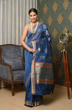 Royal Blue Cotton Silk Banarasi Saree