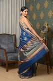 Royal Blue Cotton Silk Banarasi Saree