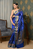 Royal Blue Dupion Silk Banarasi Saree