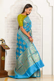 Sky Blue Dupion Silk Banarasi Saree