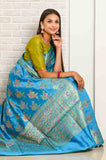 Sky Blue Dupion Silk Banarasi Saree