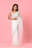 White Organza Designer Saree