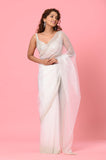 White Organza Designer Saree