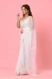 White Organza Designer Saree