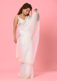 White Organza Designer Saree