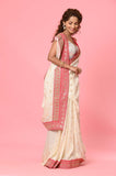 White Rani Dola Silk Designer Saree