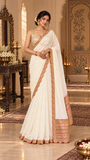OffWhite Georgette Weaving Saree