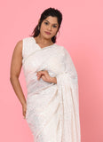 White Sequins Designer Saree