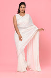 White Sequins Designer Saree