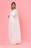 White Sequins Designer Saree