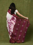 White Wine Tussar Shibori Saree