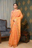 Yellow-Orange Cotton Silk Saree with Bale Border