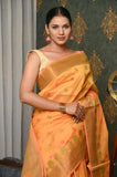 Yellow Antique Border Cotton Silk Saree