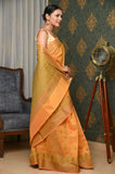 Yellow Antique Border Cotton Silk Saree