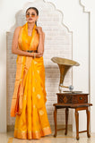 Yellow Banarasi Silk Saree